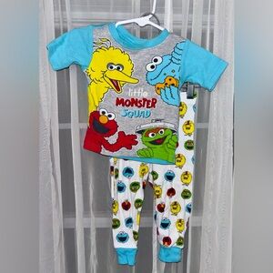 Little Monster Squad Blue & Gray Kids Pajama Set